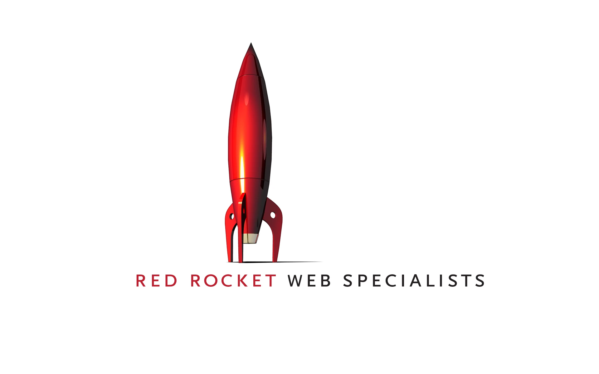 The Red Rocket logo — a glossy, three-dimensional red rocket standing above the wordmark “RED ROCKET WEB SPECIALISTS.”