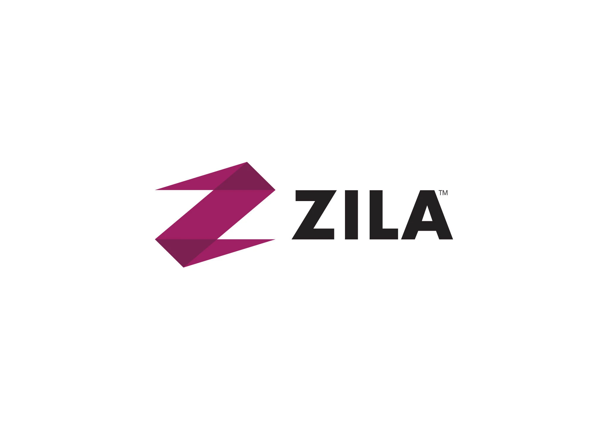 The rebranded ZILA logo — a faceted magenta “Z” beside a bold black wordmark.
